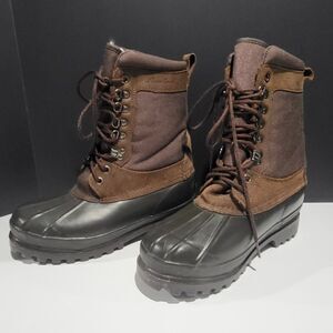 Eddie Bauer Men's Green & Brown Winter Snow Boots